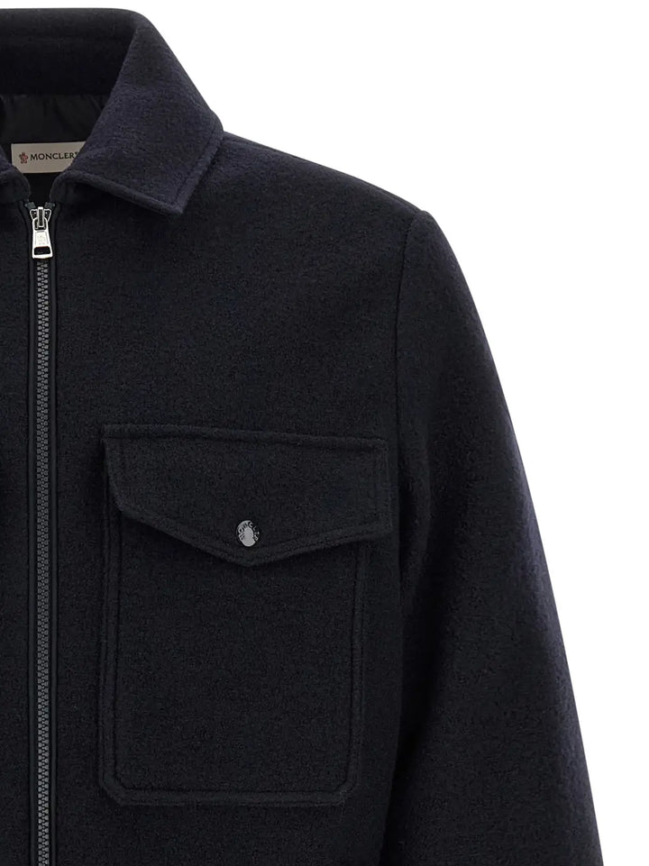 Moncler Blue Virgin Wool Blouse