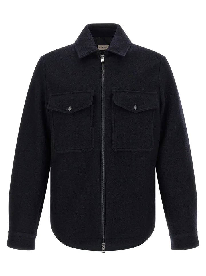 Moncler Blue Virgin Wool Blouse