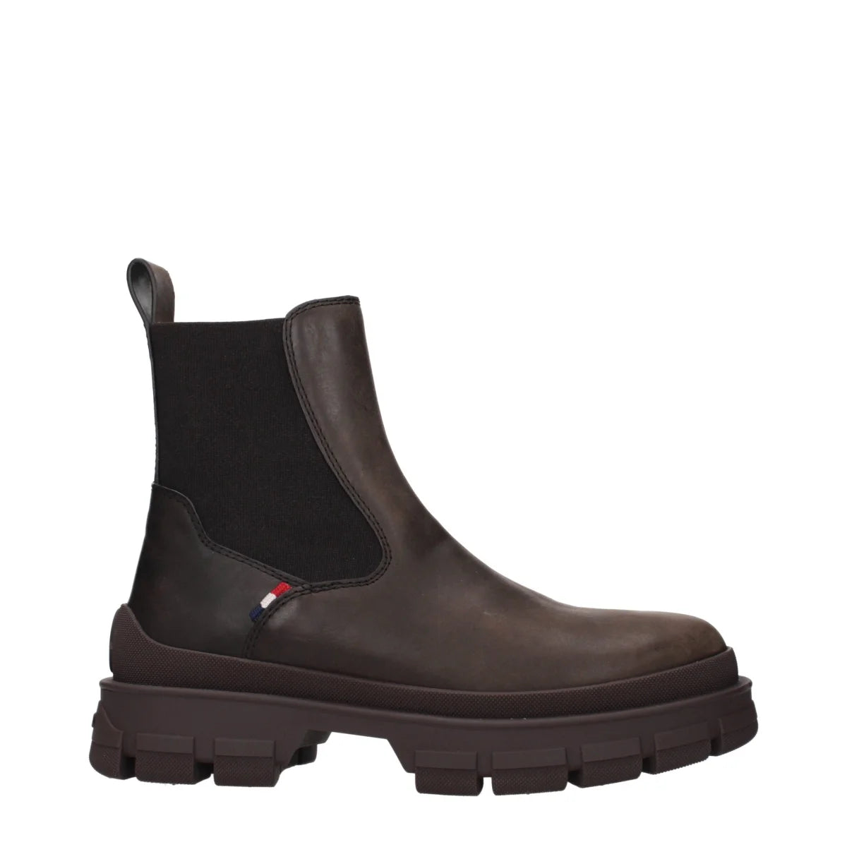 Moncler Brown Leather Ankle Boots