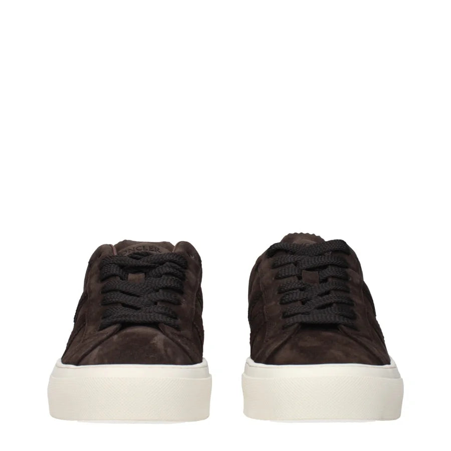 Moncler Brown Leather Low Top Sneakers