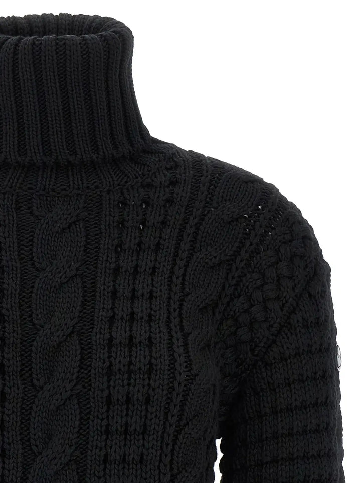 Moncler Genius Black Virgin Wool Cardigan