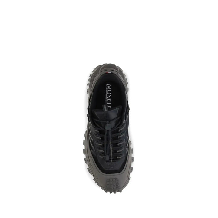 Moncler Gray Calf Leather Bos Taurus Athletic Sneakers