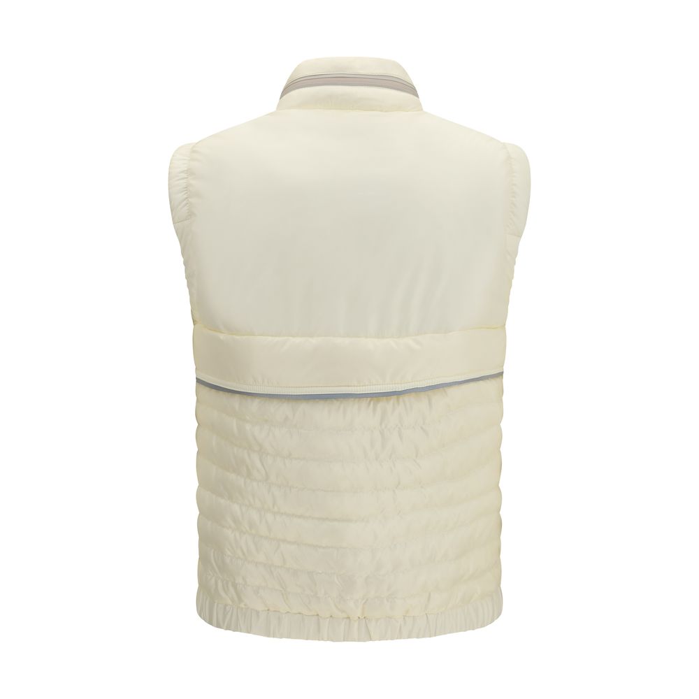 Moncler Grenoble Vests - Beige Polyamide Sleeveless Jacket