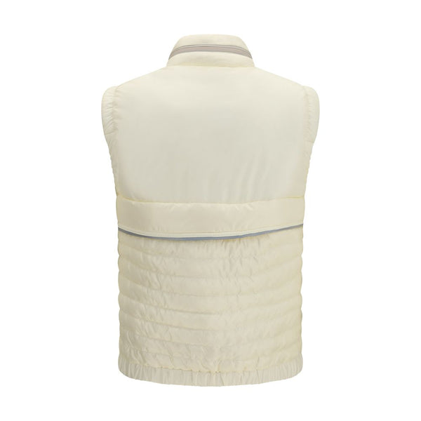 Moncler Grenoble Vests - Beige Polyamide Sleeveless Jacket