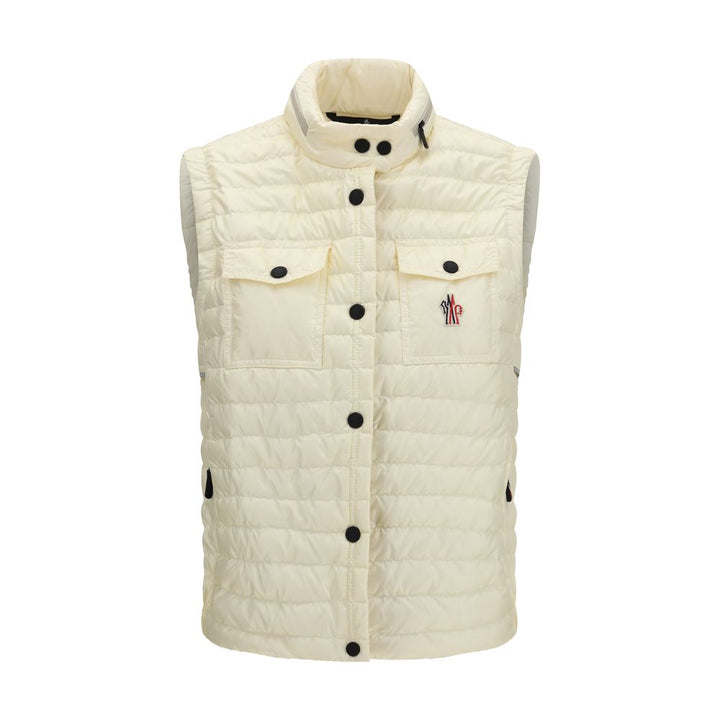 Moncler Grenoble Vests - Beige Polyamide Sleeveless Jacket