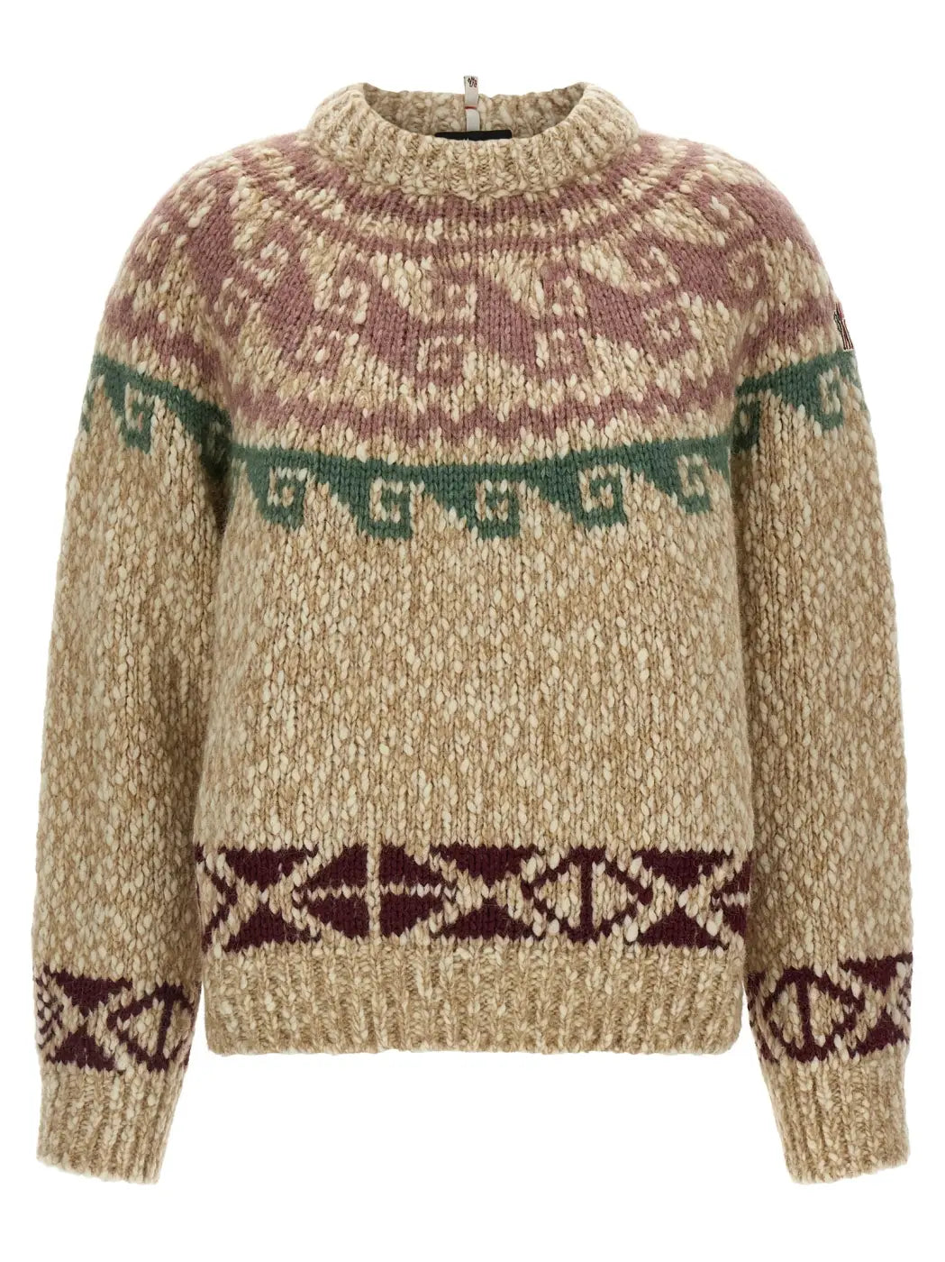 Moncler Grenoble Beige Wool Cardigan