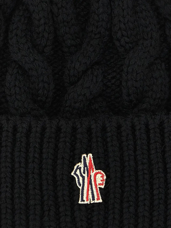 Moncler Grenoble Black Virgin Wool Beanie