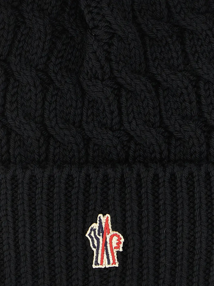 Moncler Grenoble Black Virgin Wool Beanie