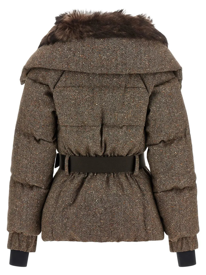 Moncler Grenoble Brown Leather Full-length Jacket