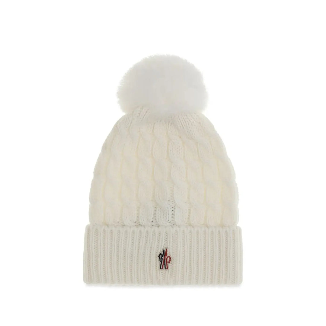 Moncler Grenoble White Wool Oves Aries Beanie