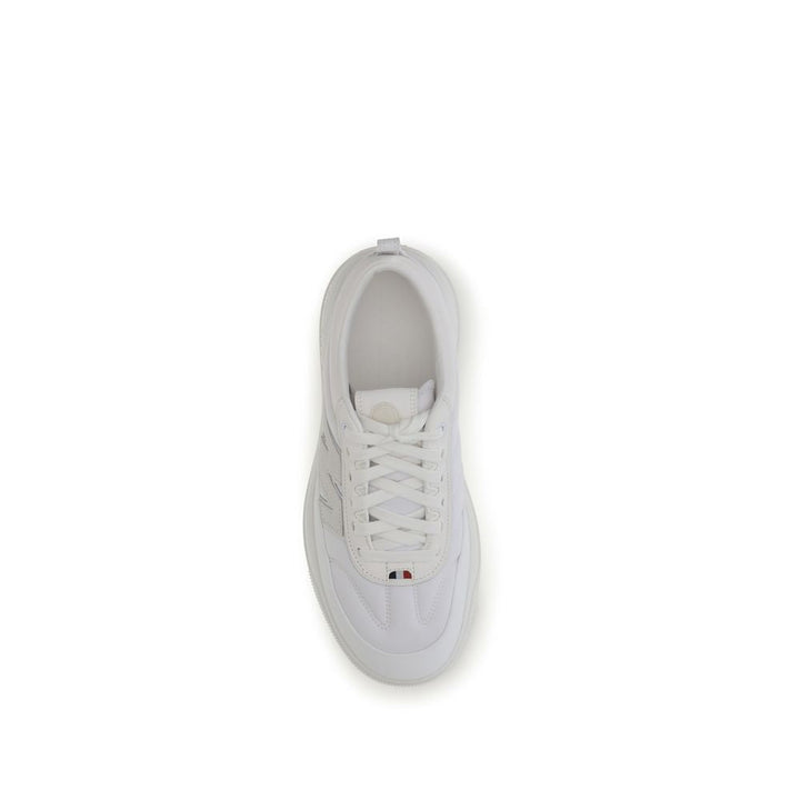 Moncler White Calf Leather Bos Taurus Athletic Sneakers