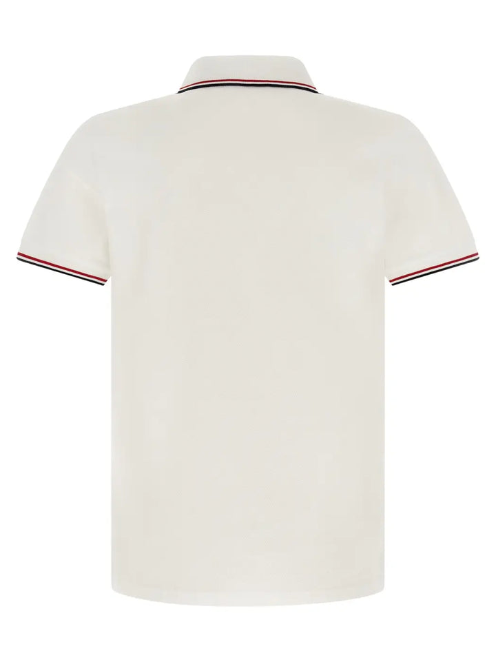 Moncler White Cotton Polo Shirt