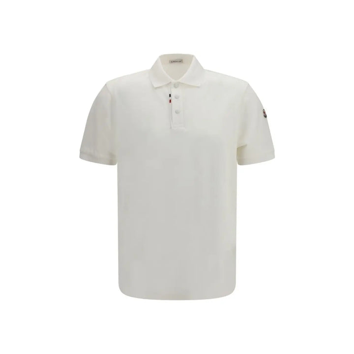 Moncler White Cotton Polo Shirt