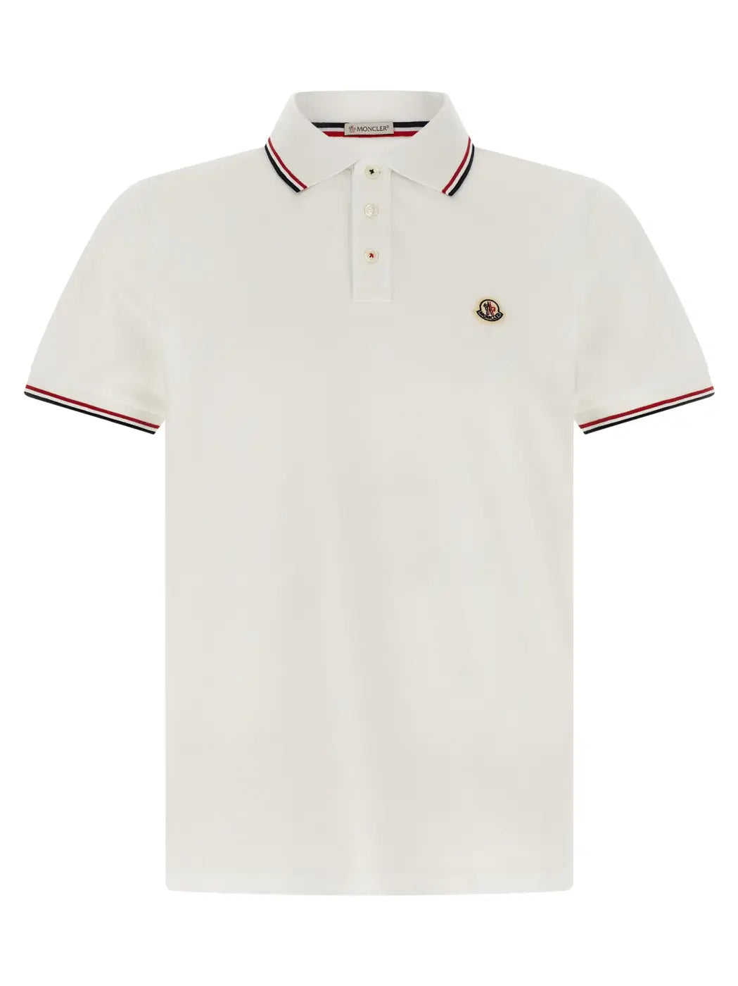 Moncler White Cotton Polo Shirt