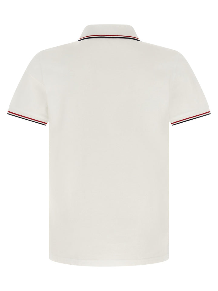 Moncler White Cotton Polo Shirt