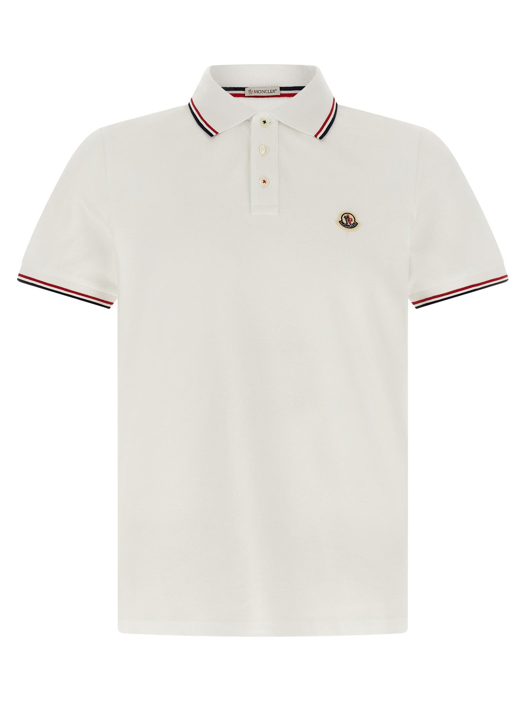 Moncler White Cotton Polo Shirt