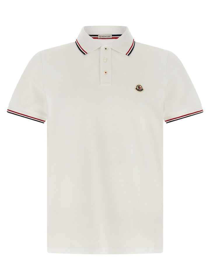 Moncler White Cotton Polo Shirt
