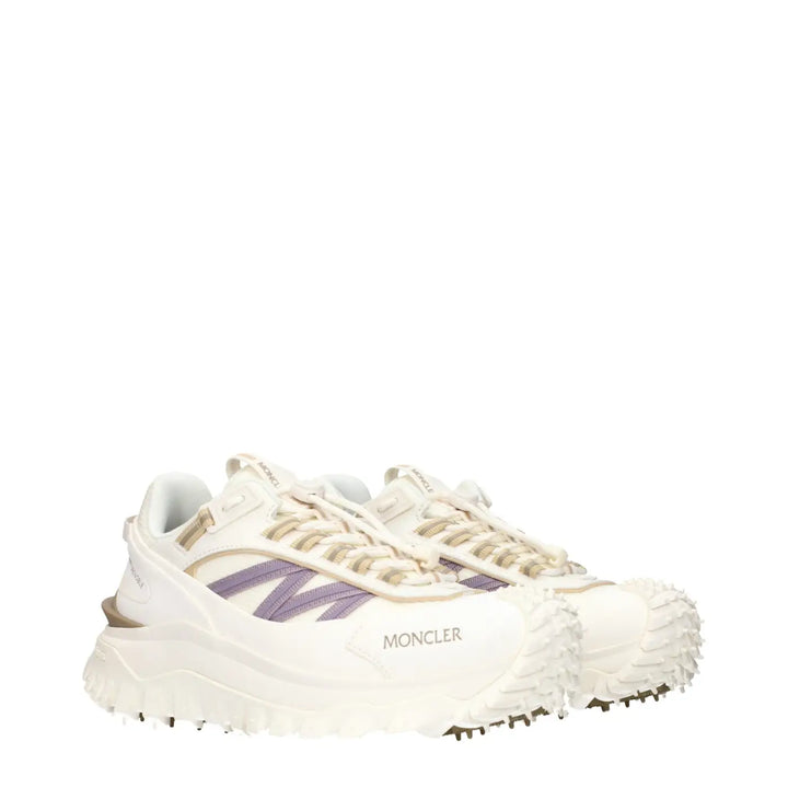 Moncler White Fabric Athletic Sneakers