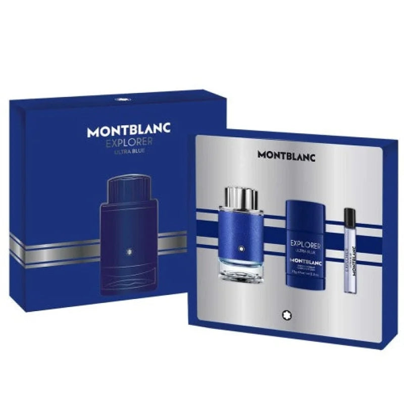 Mont Blanc Explorer Ultra Blue Three Piece Gift Set Eau de Parfum Men’s Sets