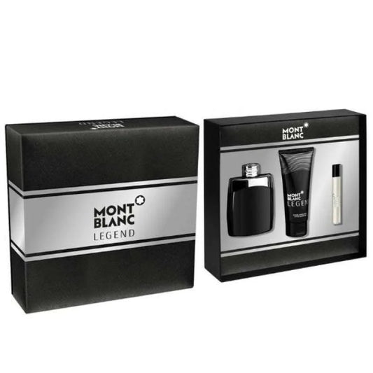 Mont Blanc Legend Piece Gift Set with Travel Spray and Shower Gel Men’s Sets