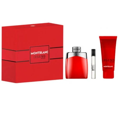 Mont Blanc Legend Red 3 Piece Gift Set with Parfum Spray and Shower Gel Men’s Sets