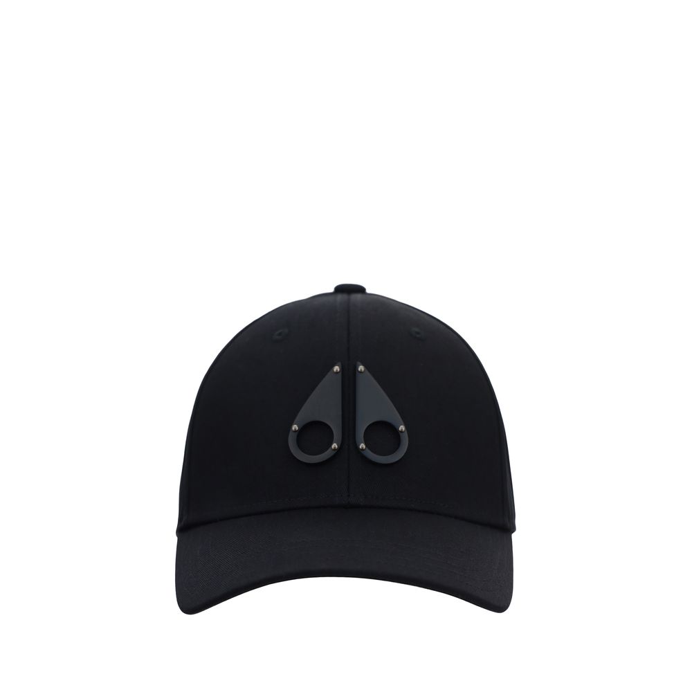 Moose Knuckles Black Cotton Cap (baseball Hat)