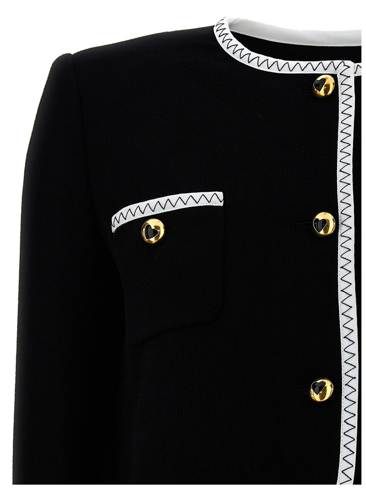 Moschino Bicolor Viscose Full-Length Jacket