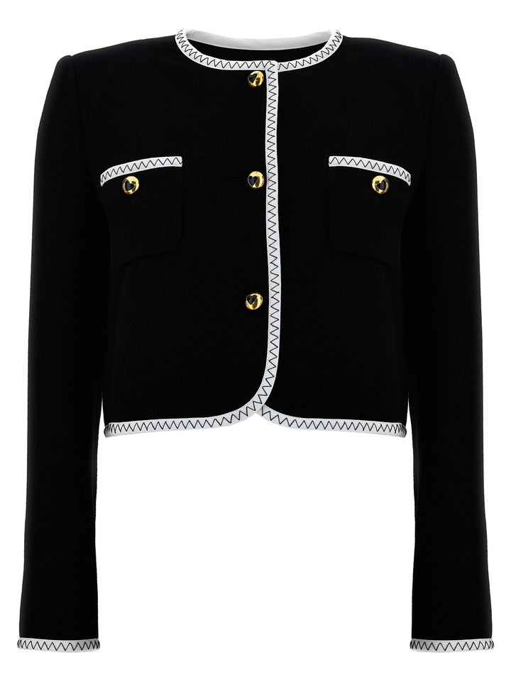Moschino Bicolor Viscose Full-Length Jacket