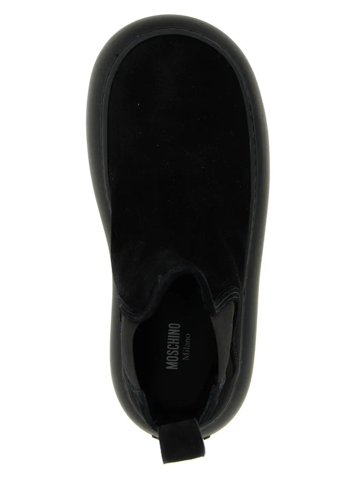 Moschino Black Calfskin Chelsea Boots