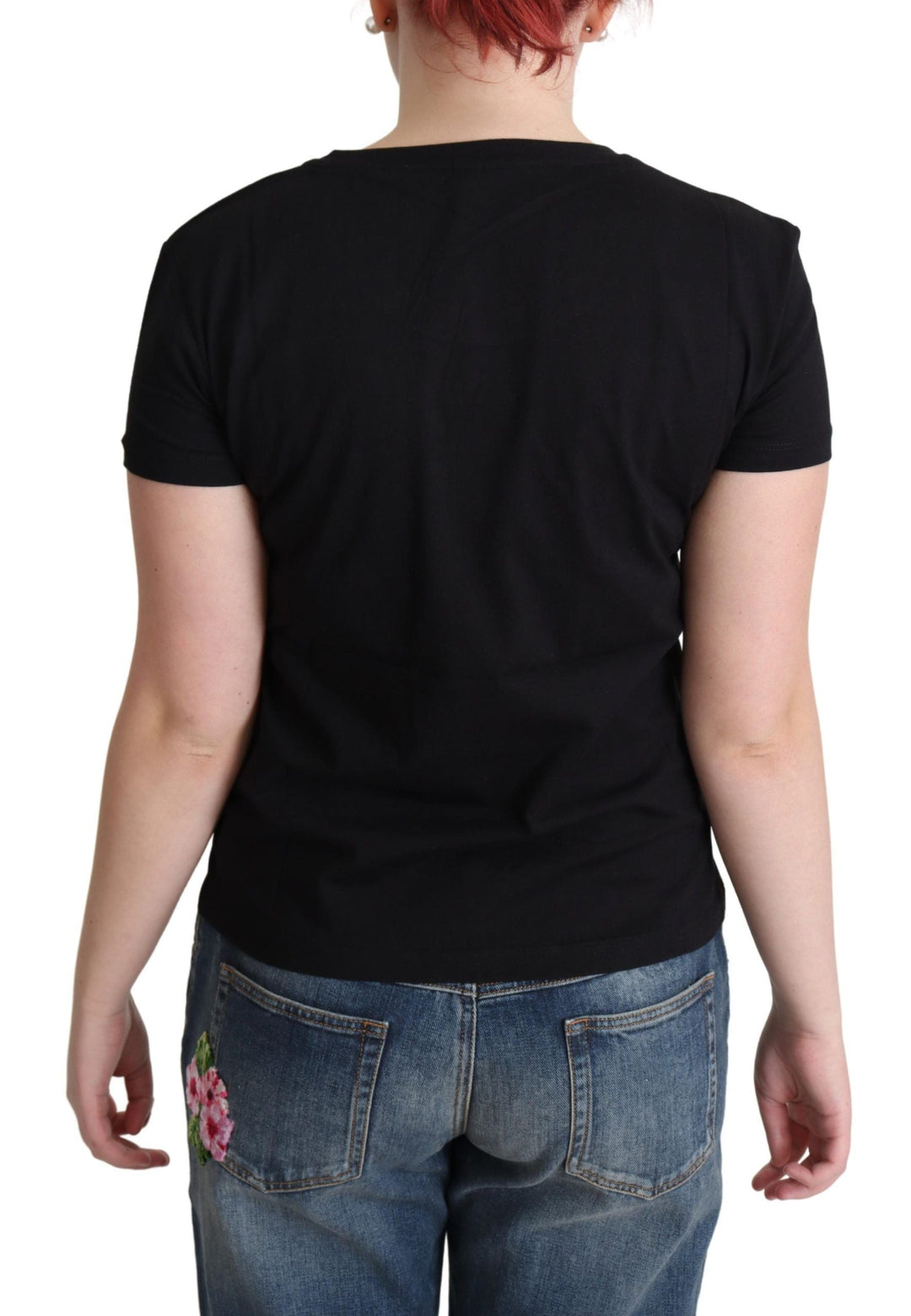 Moschino - Black Cotton Come Play 4 Us Print Tops T-shirt
