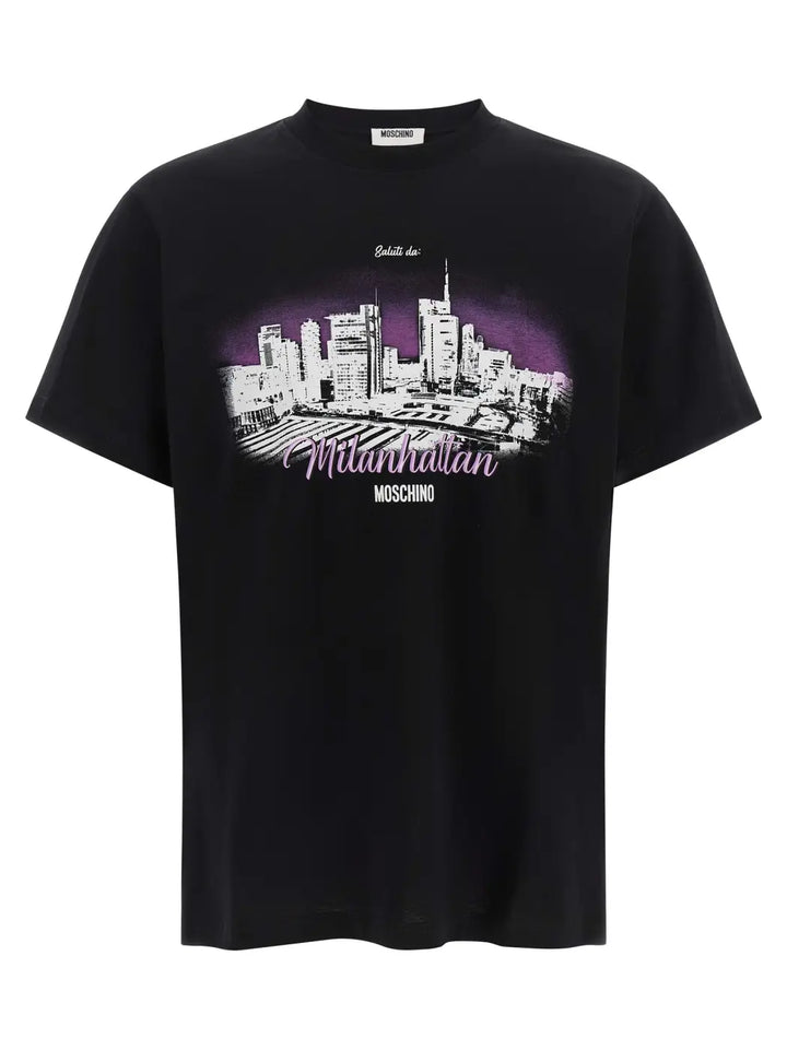 Moschino Black Cotton T-shirt