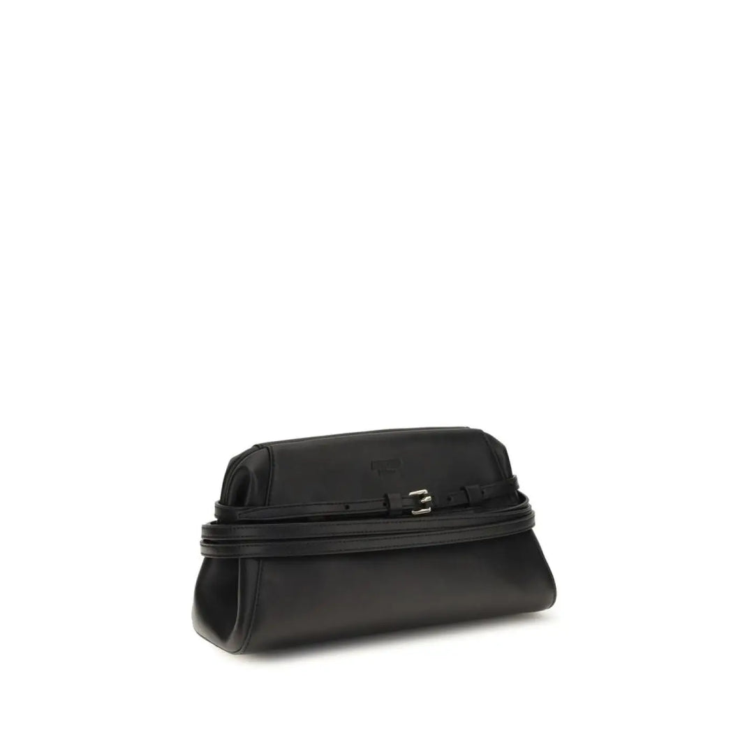 Women’s Moschino Black Goatskin Clutch Bag