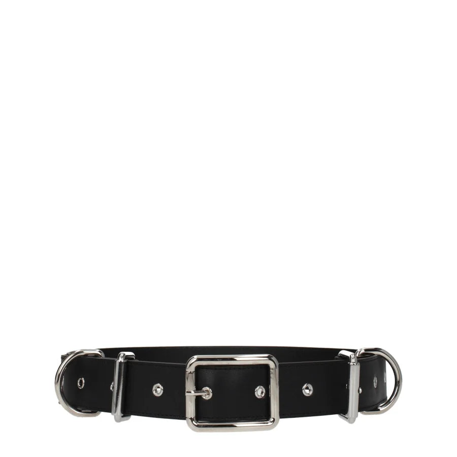 Moschino Black Leather Belt