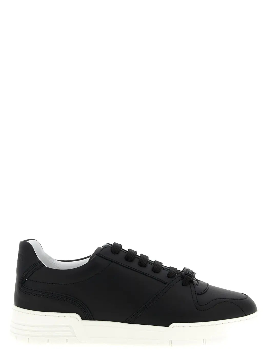 Moschino Black Leather Low Top Sneakers