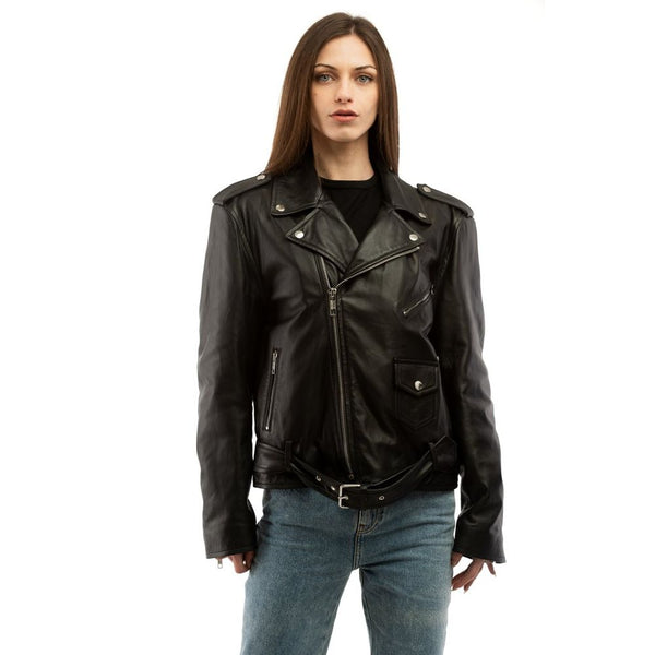 Moschino - Black Polyester Leather Jacket