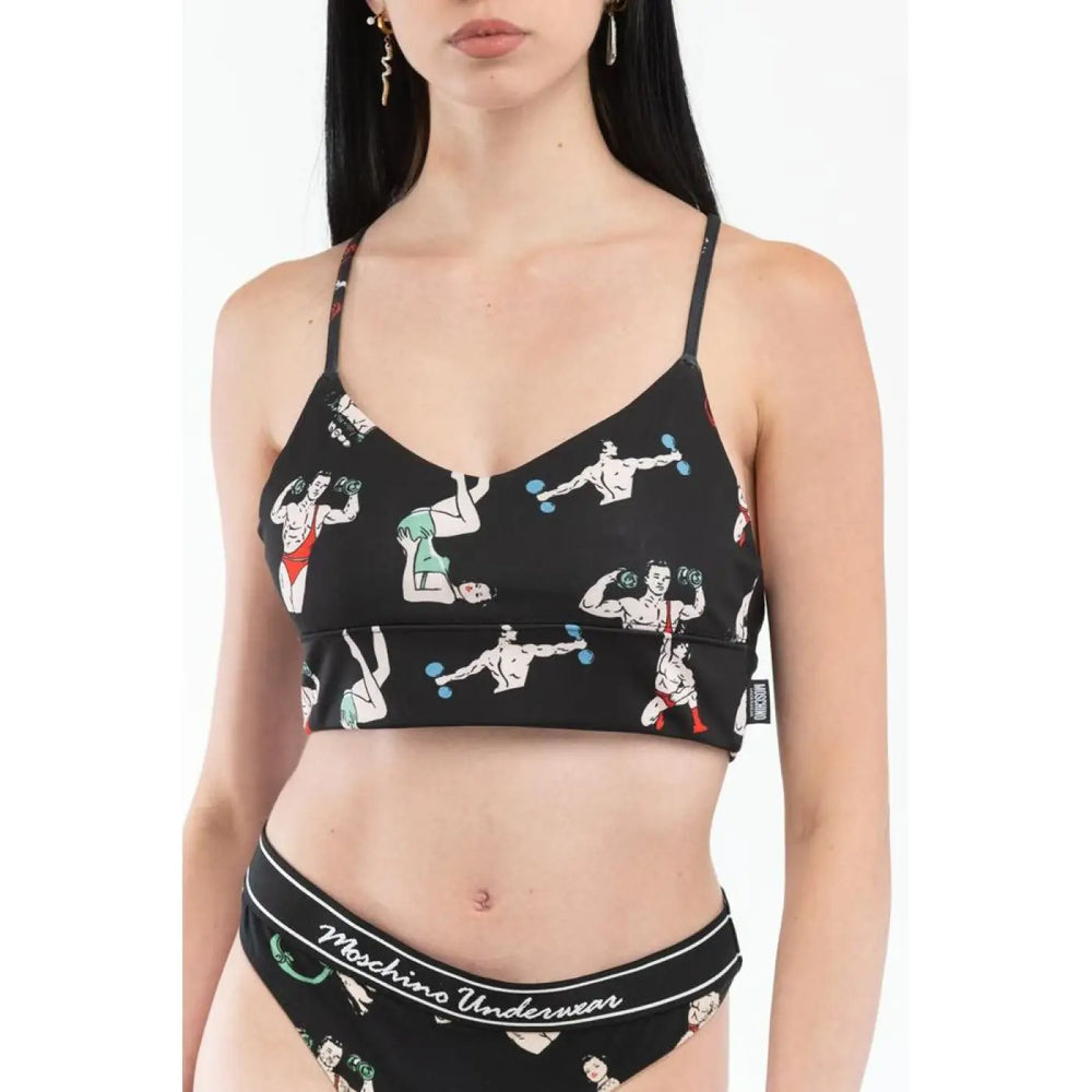 Moschino Black Polyester Tank Tops