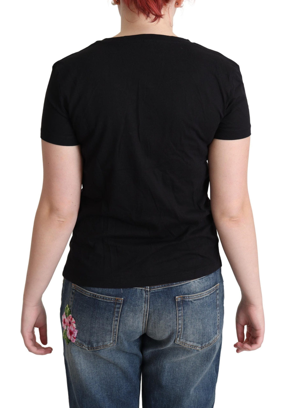 Moschino - Black Printed Cotton Short Sleeves T-shirt