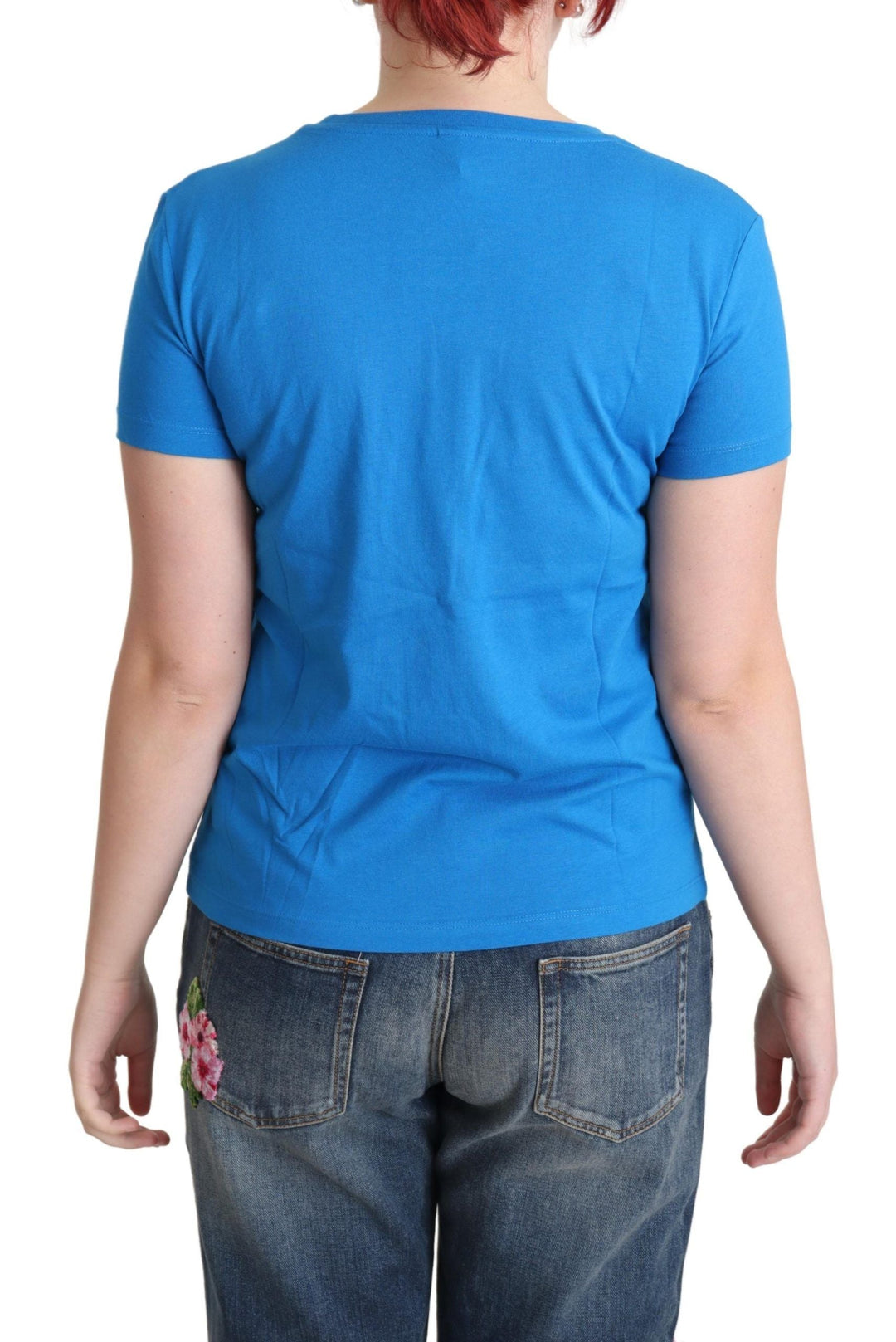 Moschino - Blue Cotton Alphabet Letter Print Tops