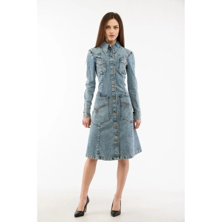 Moschino Blue Cotton Casual Dress