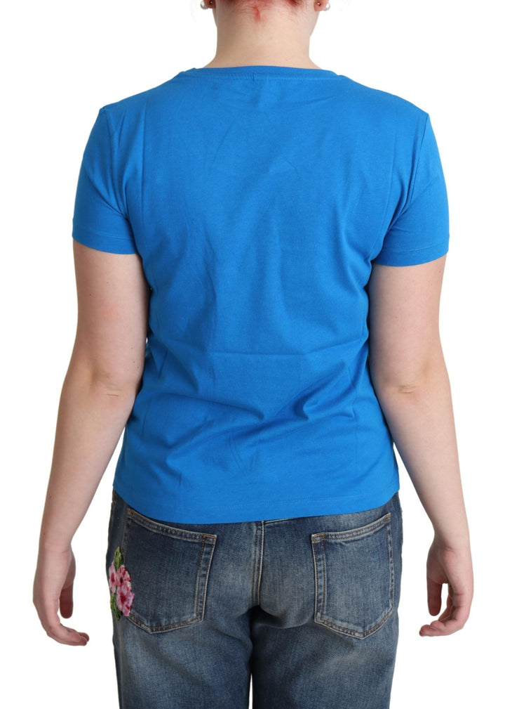 Moschino - Blue Cotton Come Play 4 Us Print T-shirt