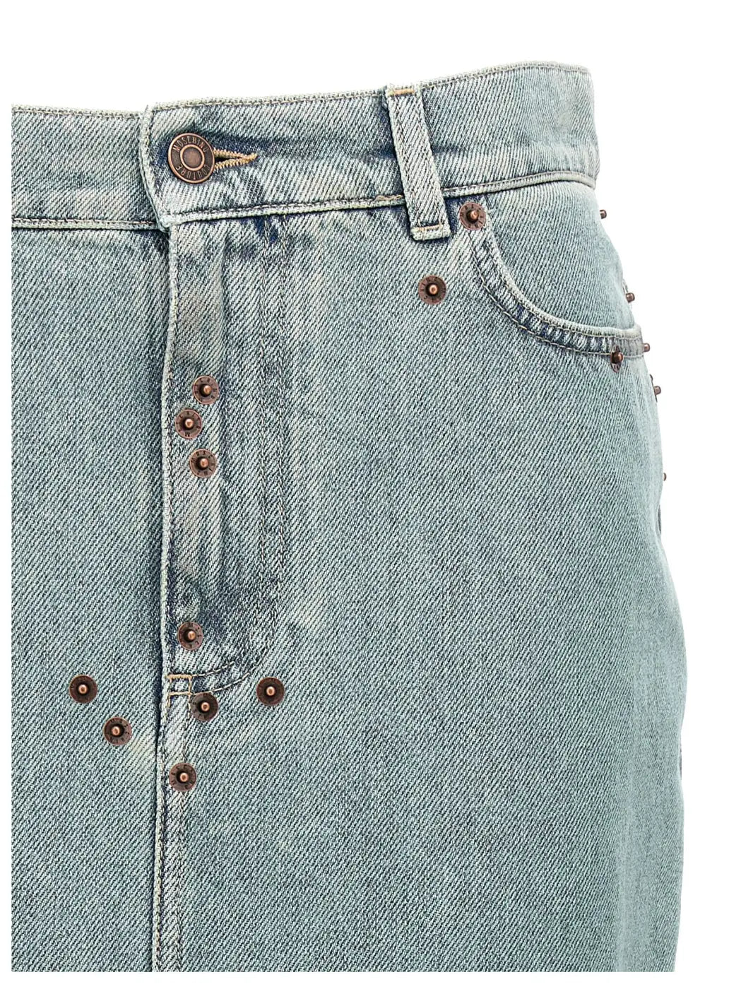 Moschino Blue Cotton Midi Skirt