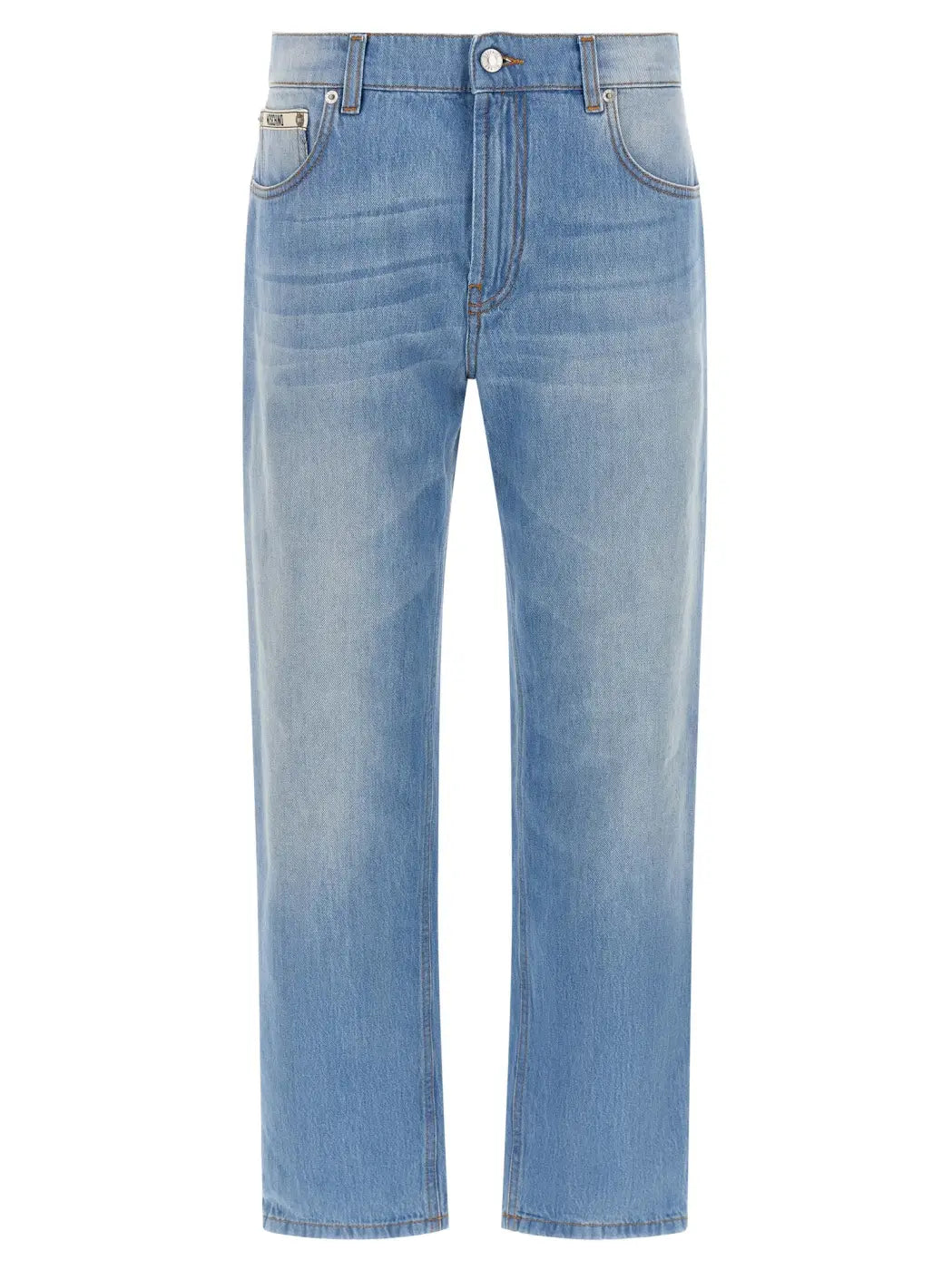 Moschino Blue Cotton Straight-leg Jeans