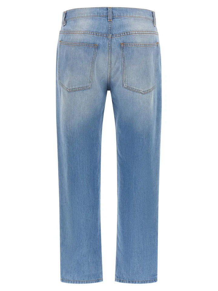 Moschino Blue Cotton Straight-leg Jeans
