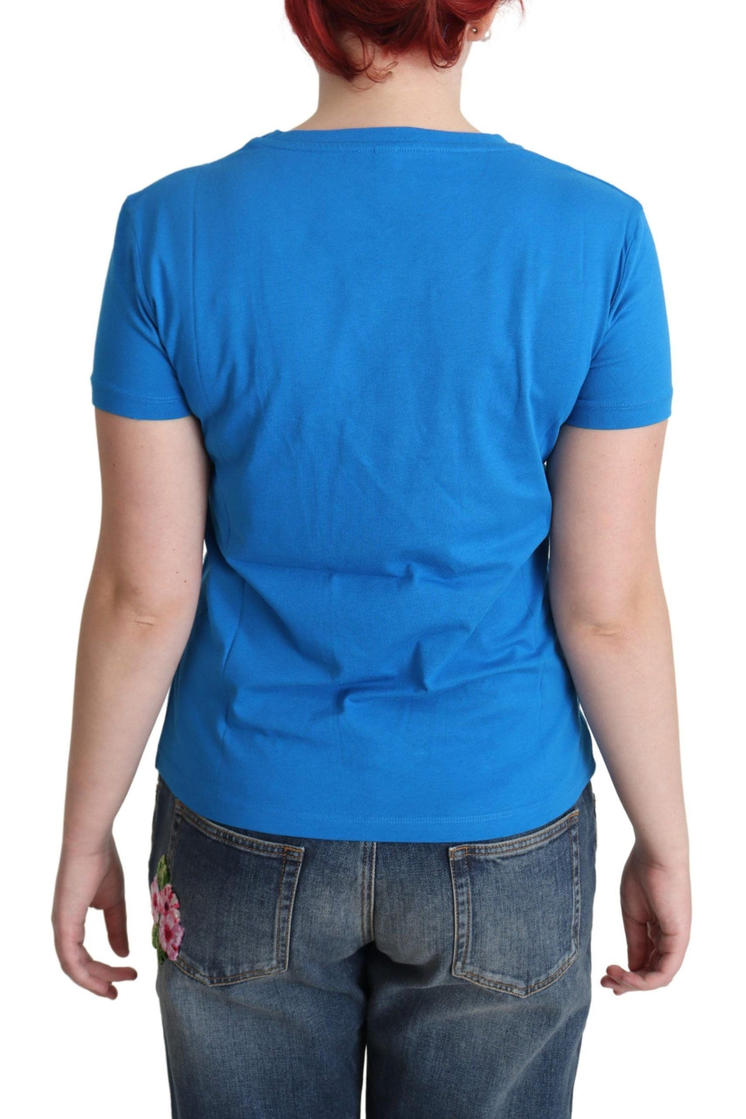 Moschino - Blue Cotton Sunny Milano Print Tops T-shirt