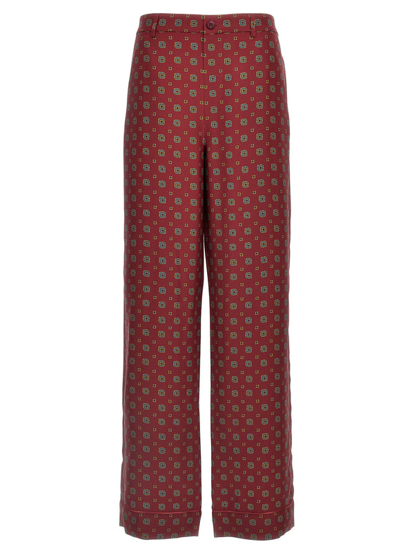 Moschino Bordeaux Silk Casual Pants