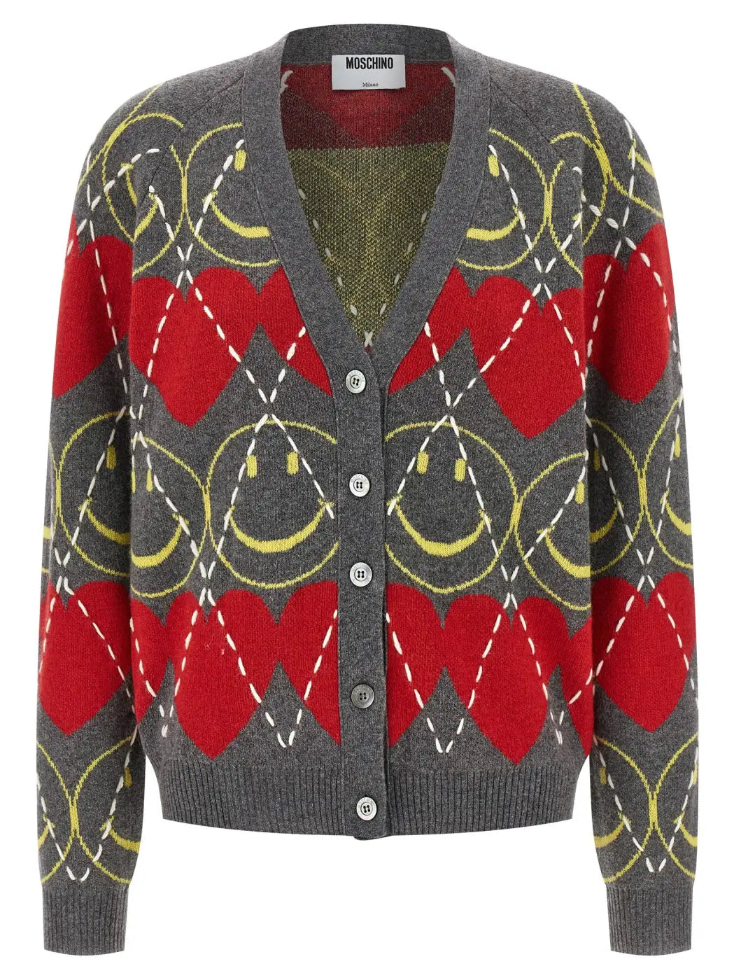 Moschino Multicolor Wool Cardigan