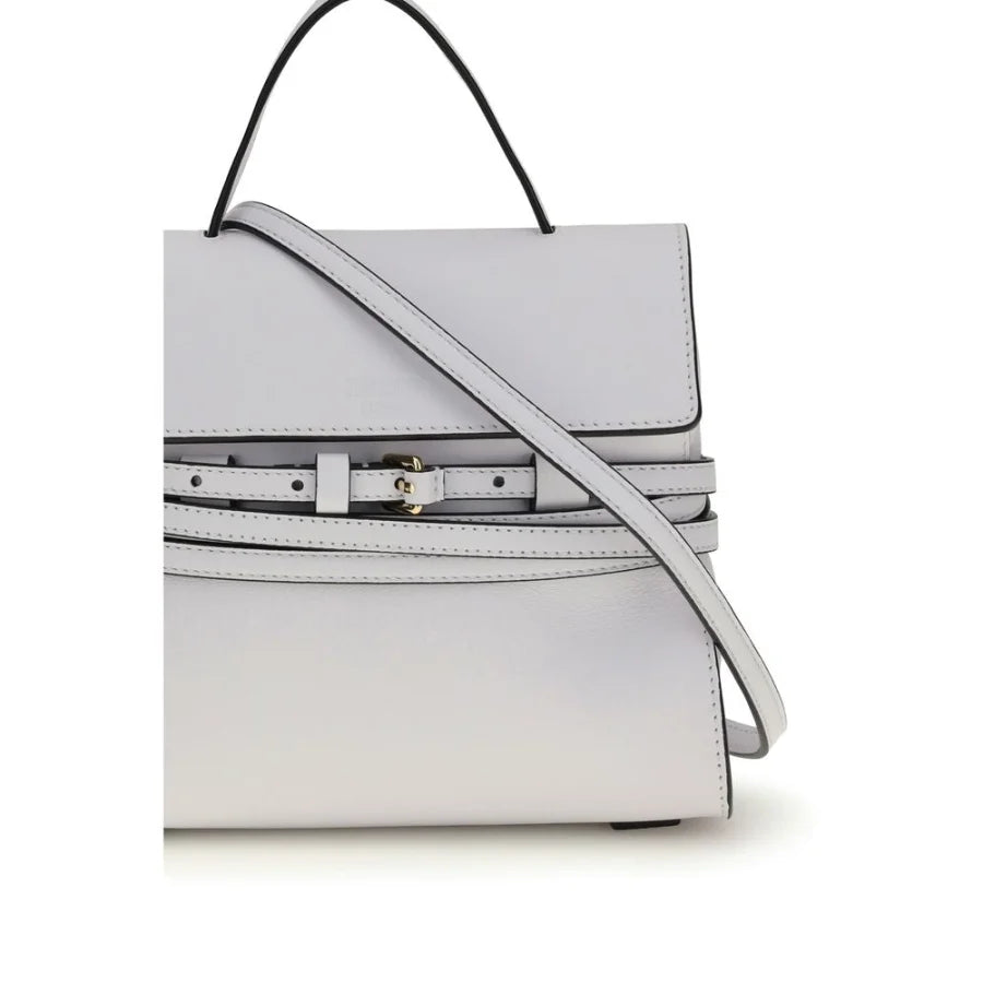 Moschino White Calf Leather Bos Taurus Handbag