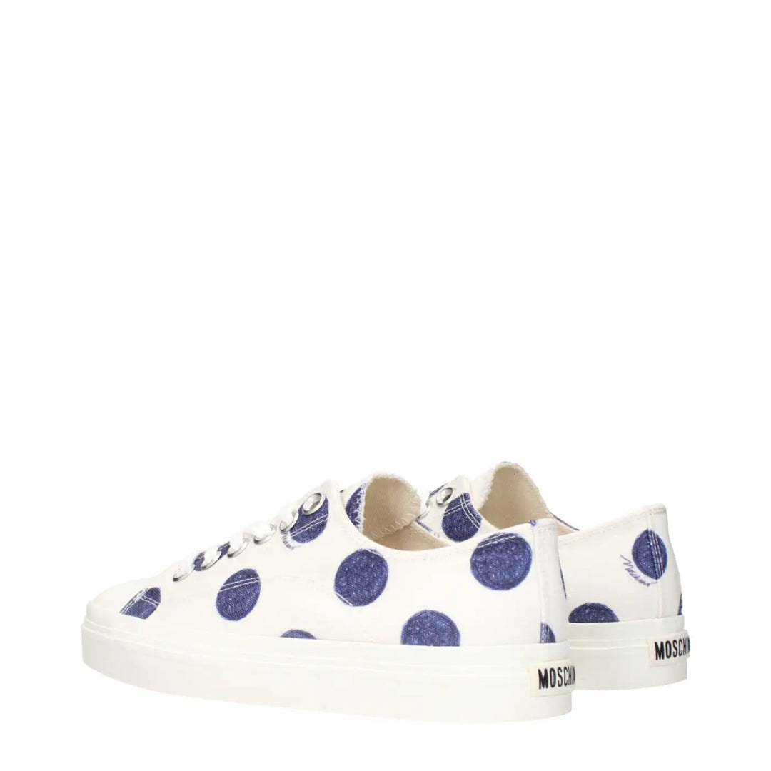 Women’s Moschino White Fabric Low Top Sneakers