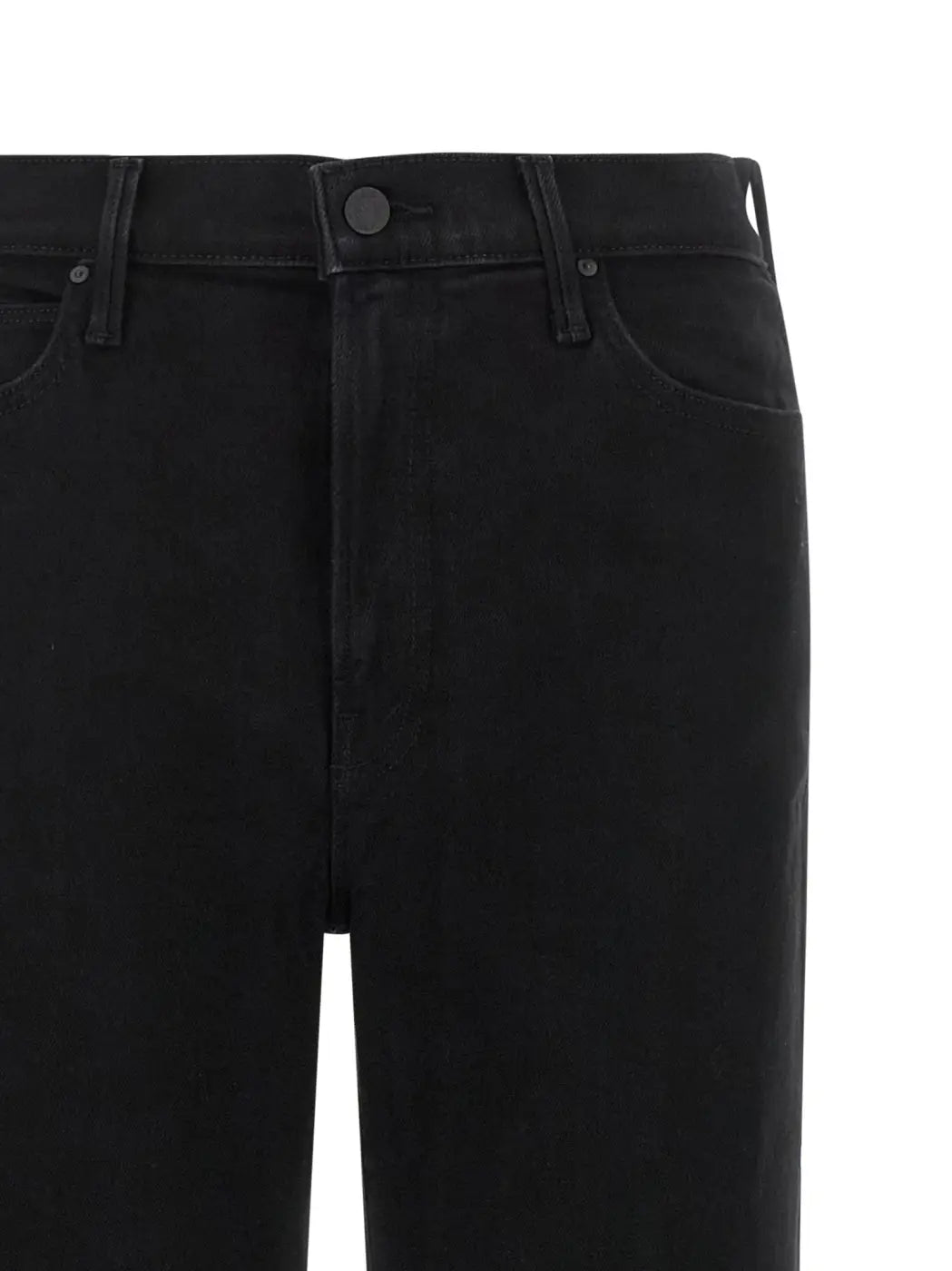 Mother Denim Black Cotton Flared Jeans