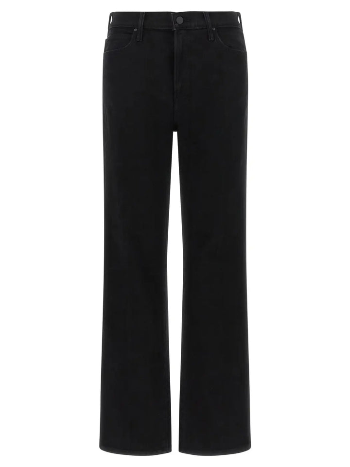 Mother Denim Black Cotton Flared Jeans
